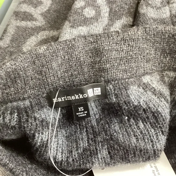 *** marimekko UNIQLO Grey Knit Wool Skirt *** NWT *** XS - Picture 6 of 6